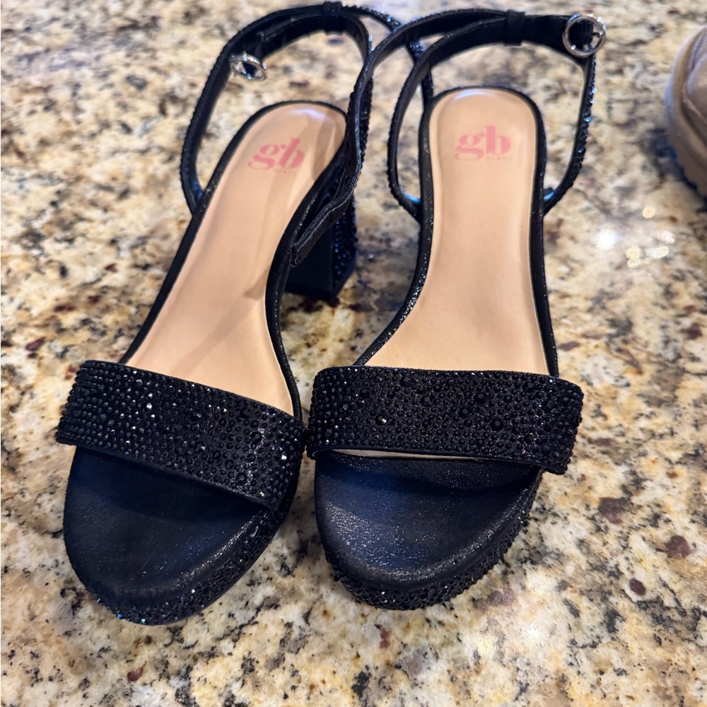Gianni Bini Black Sparkle Heels